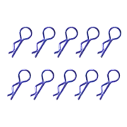 SpeedTek RC 1/10 & 1/8 RC Car Bent Body Clips (10) (Blue)