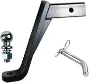Trailer 9inch Drop Towbar Tow Bar Ball Mount Tongue Hitch Trailer Car RV Boat Parts Accessories W/50mm 2inch Ball(With 50mm ball)