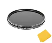 Bower 72mm Digital HD Variable Neutral Density Filter (ND) Black