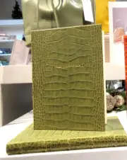 Wine Journal Tabbed Notebook 9" Leather Hardcover Graphic Image Green $94List