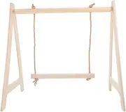GREENADSCAPE Elegant Bird Swing Toy for Parrots Wooden Play Stand with Abrasive Perch for Nail Health