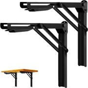 24" Folding Shelf Brackets, Collapsible Brackets for Shelves Wall Mount Hinges S