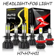 For Smart Fortwo 2008-2014 2015 6000K LED Headlight Bulbs + Fog Lamp Combo Kit (for: Smart)