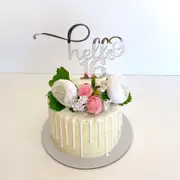 Acrylic Silver 'hello 16' Birthday Cake Topper