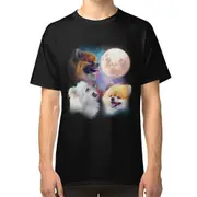 Pomeranian Dogs Howling Moon - Wolves T-shirt