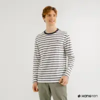 在飛比找momo購物網優惠-【Hang Ten】男裝-厚磅腳丫長袖T恤(黑白條紋)
