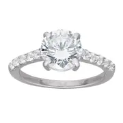 Sterling Silver Cubic Zirconia Solitaire Ring