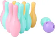 JUMPLAWN 1Set Bowling Kit for Interactive Parent Yellow Birthday Present for Boys and Lightweight Educational Fun