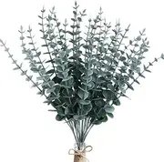 Artificial Eucalyptus Leaves Stems, Joogee 30 Pcs Faux Eucalyptus Branches Real Touch, 15 inch Faux Branches Stems Bulk for Wedding Flower Home Décor