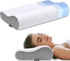 Polovo Neck Contour Memory Foam Pillows for Pain Relief Bed Pillow Sleeping, ...