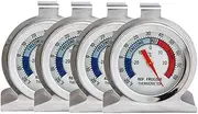 Sosoport 4pcs Thermometer Fridge Home Freezer Monitor Room Temperature Monitor Indoor Temperature Monitor Refrigerator Temperature Gauge Stainless Steel Temperature
