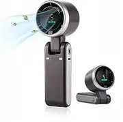 Fay Bless Foldable Handheld Fan, 5000mAh Mini Turbo Fan, 5 Speed Adjustable Personal Small Pocket Fan, Type C, Digital Display (Black)