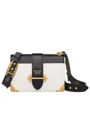 Prada Cahier Large White Leather Shoulder Bag