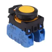 IDEC CW Series Yellow 22.3mm Momentary Flush Push Button Switch 2NO IP65