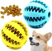 2 Pack 7Cm Dog Ball Toys for Pet Tooth Cleaning, Chewing, Fetching, IQ Treat Bal
