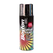 6 x Boston Bright Chrome Spray Paint Cans 250 Gram High Gloss Rust Protection