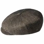 Bailey Mens Beech Ivy Newsboy Flat Cap Classic Wool Fabric Hat - Brown