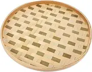 Bamboo Woven Tray Small Round Pastry Storage Basket Lightweight Dessert Container for Home and Restaurant Bamboo Material Chic Design
