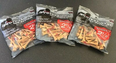 Pride Professional Tee System ShorTee 2 1/8" 3 Packs of 25 Tees Natural