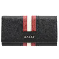 在飛比找ETMall東森購物網優惠-BALLY 6218043 TALTOS 品牌條紋牛皮4孔卡