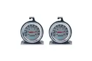 2x Cuisena Stainless Steel Fridge & Freezer Thermometer Temperature Round Silver