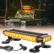 LED Strobe Light Bar Rooftop Double Side Traffic Advisor Beacon Warn Light Amber