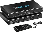 4K@120Hz HDMI 2.1 Switch 4x1 USB C DP1.4 4-Port Switcher with Audio Extractor(Optical & 3.5mm Out) VRR ALLM HDCP 2.3 HDR Dolby Vision/Atmos Optical Audio for PS5, Xbox, Gaming, Remote Contorl IR