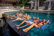 Acquaboss Blue Double Water Hammock, Inflatable, Compact, with Phone & Drink Holder, Swimming Pool, River & Beach Lounger, Chair Raft, Drifter, Saddle Float, Floating Bed, Chill