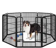 Beastie 8 Panels Folding Dog Play Pen Frame for Puppy Cat Rabbit Animal, 32" Foldable Pet Dog Metal Playpen, Universal Portable Pet Exercise Cage, Play Yard Enclosure Fence Enhanced