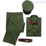 Chinese Officer Mao Cadre Green Uniform Suit Coat 1960‘s CN Army Cosplay Costume