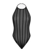 Saint Laurent Backless Halterneck Bodysuit S,M black