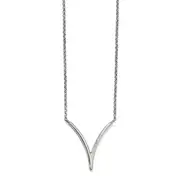 Sterling Silver Polished Textured With 2In Ext. Necklace