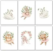 Generisch Damalia 6 Pictures Children's Room Animals Poster A4 without Picture Frame Nursery Poster Girls and Boys Approx. 21 x 30 cm Girl's Room 006