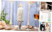 Unity Candles with Holder for Wedding Ceremony Wedding Decortions Silver