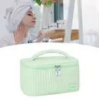 (Light Green)PU Open Lid Cake Shape Make Up Bag Cosmetic Storage Bag Soft AU
