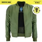 《JOHNNY REB》PROTECTIVE BOMBER JACKET 飛行員騎乘夾克 軍綠(附護具)