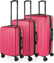 [SKPAT] 4 Wheel ABS suitcases - Travel Suitcase Set 3 Pzs - Large Suitcase, Medium Suitcase and Cabin Suitcase - Sturdy and Light Travel Suitcase Set with Padlock 175100