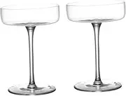 GRIRIW 2Pcs Elegant Crystal Goblets for Home Bar Stylish Wine Glasses with Unique Design for Cocktails Drinks and Special Occasions