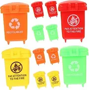 LALAFINA Cute Functional Boys and Girls Trash Can Miniature Rubbish Bin for Dollhouse Sturdy Mini Trash Can Lid for Educational Play