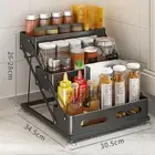 3 Tier Spice Rack Countertop Seasoning Organizer Shelf for Table Restaurant