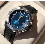 TAG HEUER AQUARACER 藍色面錶盤 黑色橡膠錶帶 石英 男士手錶 WAY1112.FT8021