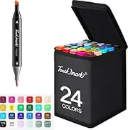 Alcohol Markers 24 Colors - Chisel & Fine Dual Tip Markers Set for Adults Kids,Permanent Markers Pens Coloring Alcohol Markers