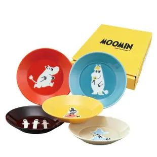 【日本山加yamaka】moomin嚕嚕米彩繪陶瓷淺盤禮盒5入組(MM1300-57)