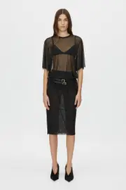 Enigma Sheer Skirt in Black - CAMILLA AND MARC® C&M