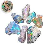 [Jaguar Gems] 50 Carats Natural Rough Ethiopian Opal Stone for Opal Lot Gemstones, October Birthstone, 8-25mm, 5-8pcs, Medium, Stone, Opal