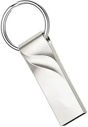 AIMALL 32GB USB 2.0 Flash Drive Memory Stick, High-Speed U Disk Pen Drive for PC, Compact Keychain Data Storage, Silver, 1.61x0.47 in