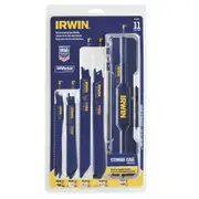 IRWIN 11 Piece Multi-Purpose Bi-Metal Reciprocating Saw Blades Kit With Case