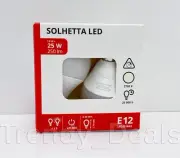 2-PACK - Ikea SOLHETTA LED Bulb E12 250 Lumen, Globe Opal 1.8 W - NEW
