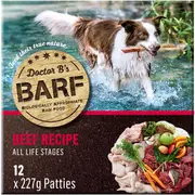 Dr B's BARF Beef Recipe Frozen Dog Food 227g x 12 pack