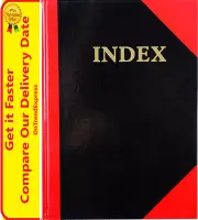Cumberland A5 A-Z Index Notebook Book Black & Red Hard Cover 100P Feint Ruled